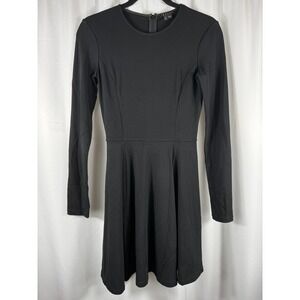 Theory‎ Black Long Sleeve Fit and Flare Dress Made in USA Size 0